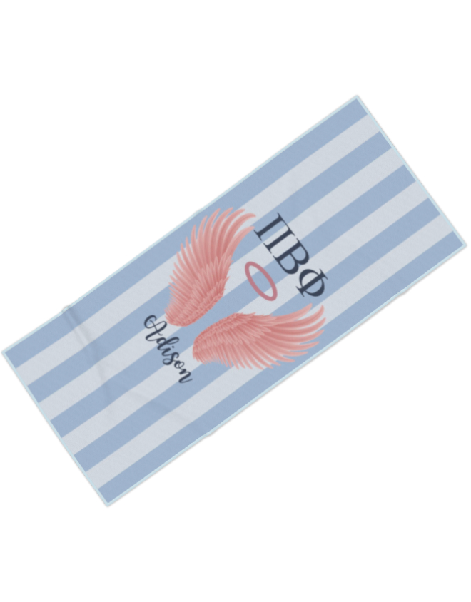Pi Beta Phi Personalized Pink Angel Wing Beach Towel - Ivy Society