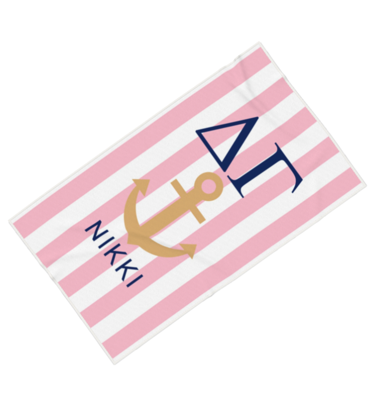 Delta Gamma Personalized Anchor Beach Towel - Ivy Society