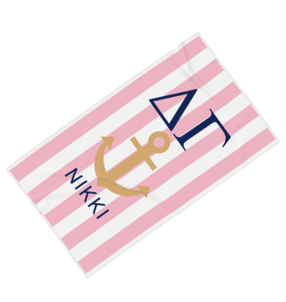 Delta Gamma Personalized Anchor Beach Towel - Ivy Society