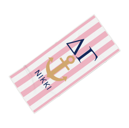 Delta Gamma Personalized Anchor Beach Towel - Ivy Society