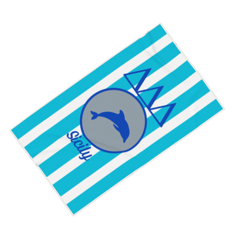 Tri Delta Personalized Dolphin Beach Towel - Ivy Society