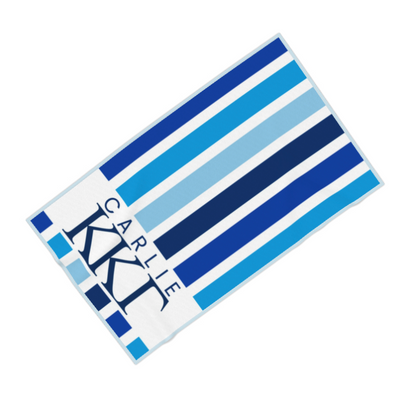 Kappa Kappa Gamma Personalized Stripe Beach Towel - Ivy Society