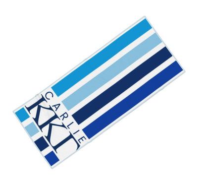 Kappa Kappa Gamma Personalized Stripe Beach Towel - Ivy Society