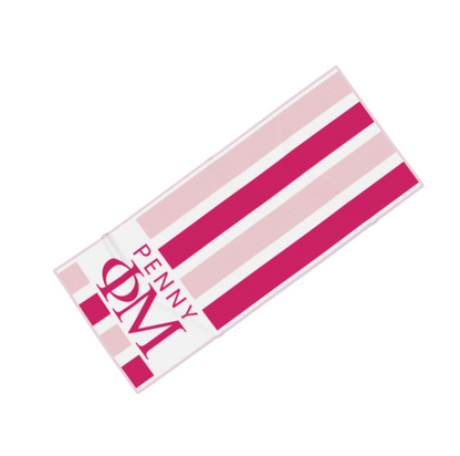 Phi Mu Personalized Stripe Beach Towel - Ivy Society