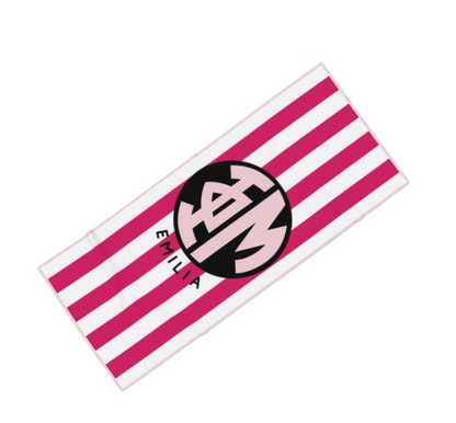 Phi Mu Personalized Cabana Stripe Beach Towel - Ivy Society