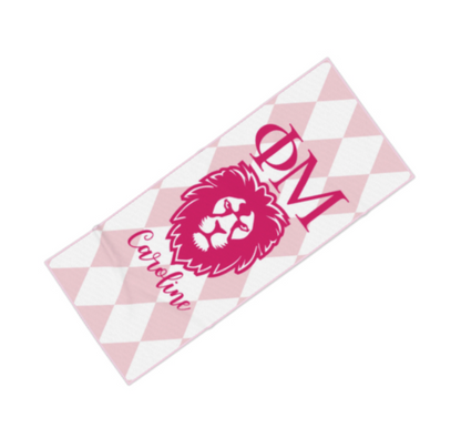 Phi Mu Personalized Lion Beach Towel - Ivy Society