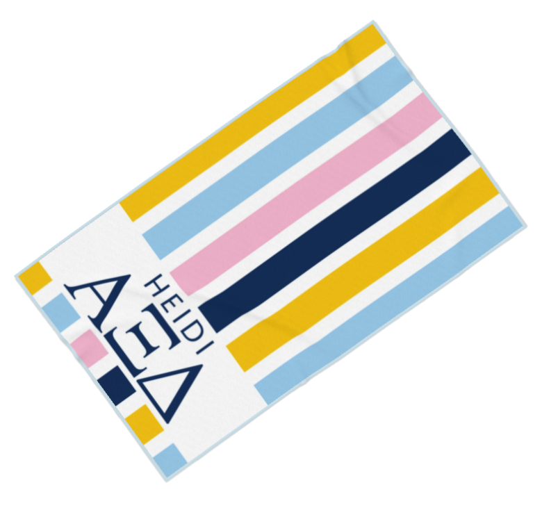 Alpha Xi Delta Personalized Stripe Beach Towel - Ivy Society