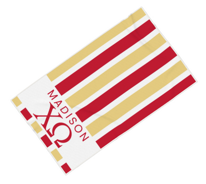 Chi Omega Personalized Stripe Beach Towel - Ivy Society