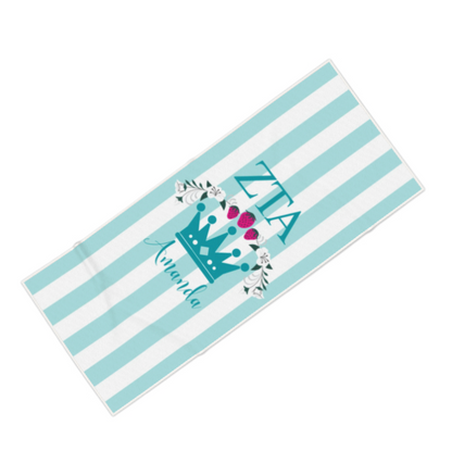 Zeta Tau Alpha Personalized Crown beach Towel - Ivy Society