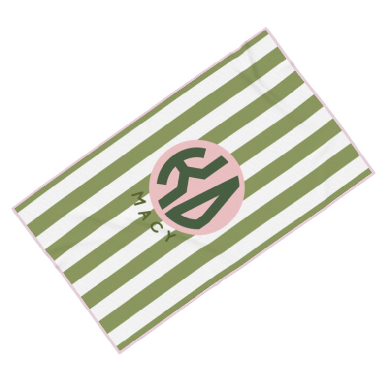 Kappa Delta Personalized Cabana Stripe Beach Towel - Ivy Society