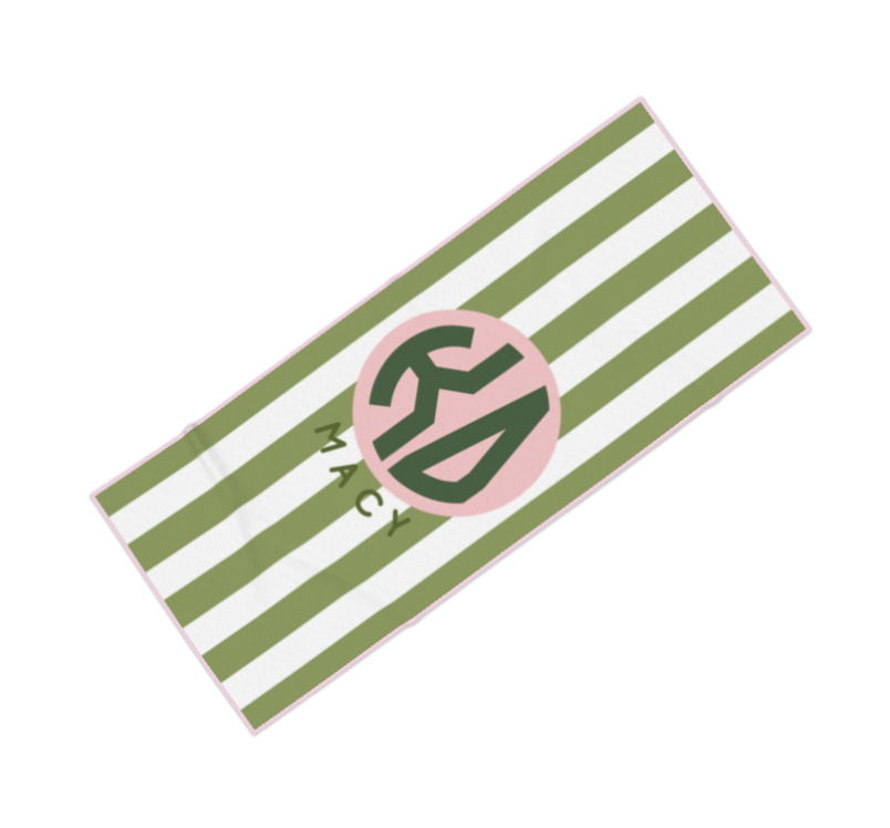 Kappa Delta Personalized Cabana Stripe Beach Towel - Ivy Society