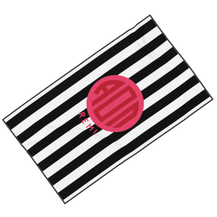 Alpha Omicron Pi Personalized Cabana Stripe Beach Towel - Ivy Society