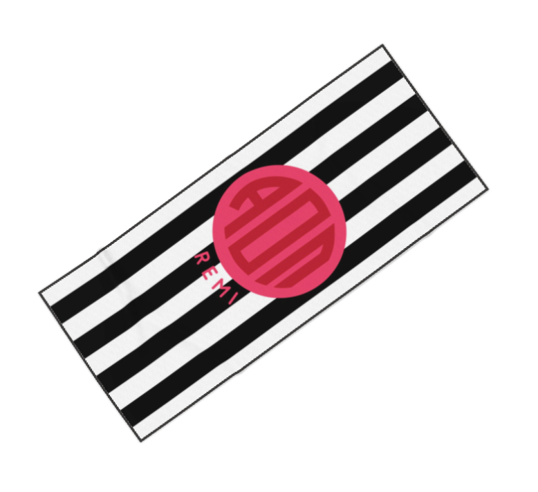 Alpha Omicron Pi Personalized Cabana Stripe Beach Towel - Ivy Society