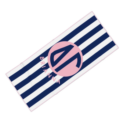Delta Gamma Personalized Cabana Stripe Beach Towel - Ivy Society