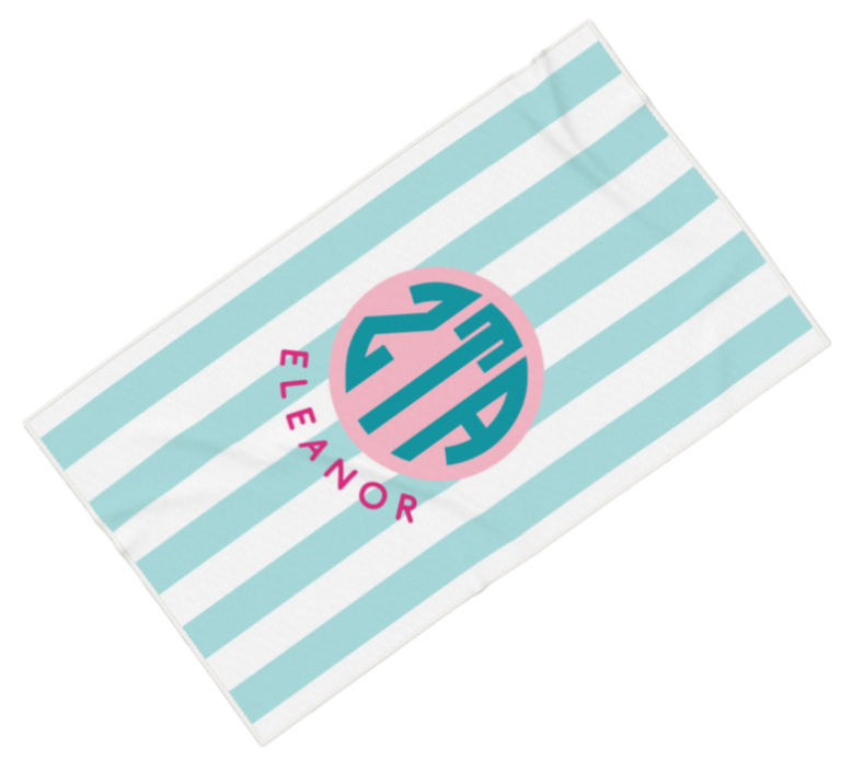 Zeta Tau Alpha Personalized Cabana Stripe Beach Towel - Ivy Society