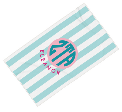 Zeta Tau Alpha Personalized Cabana Stripe Beach Towel - Ivy Society