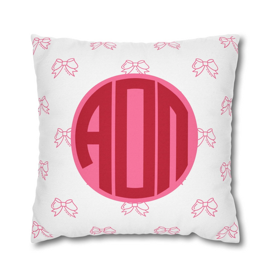 Alpha Omicron Pi Bow Throw Pillow Cover - Ivy Society