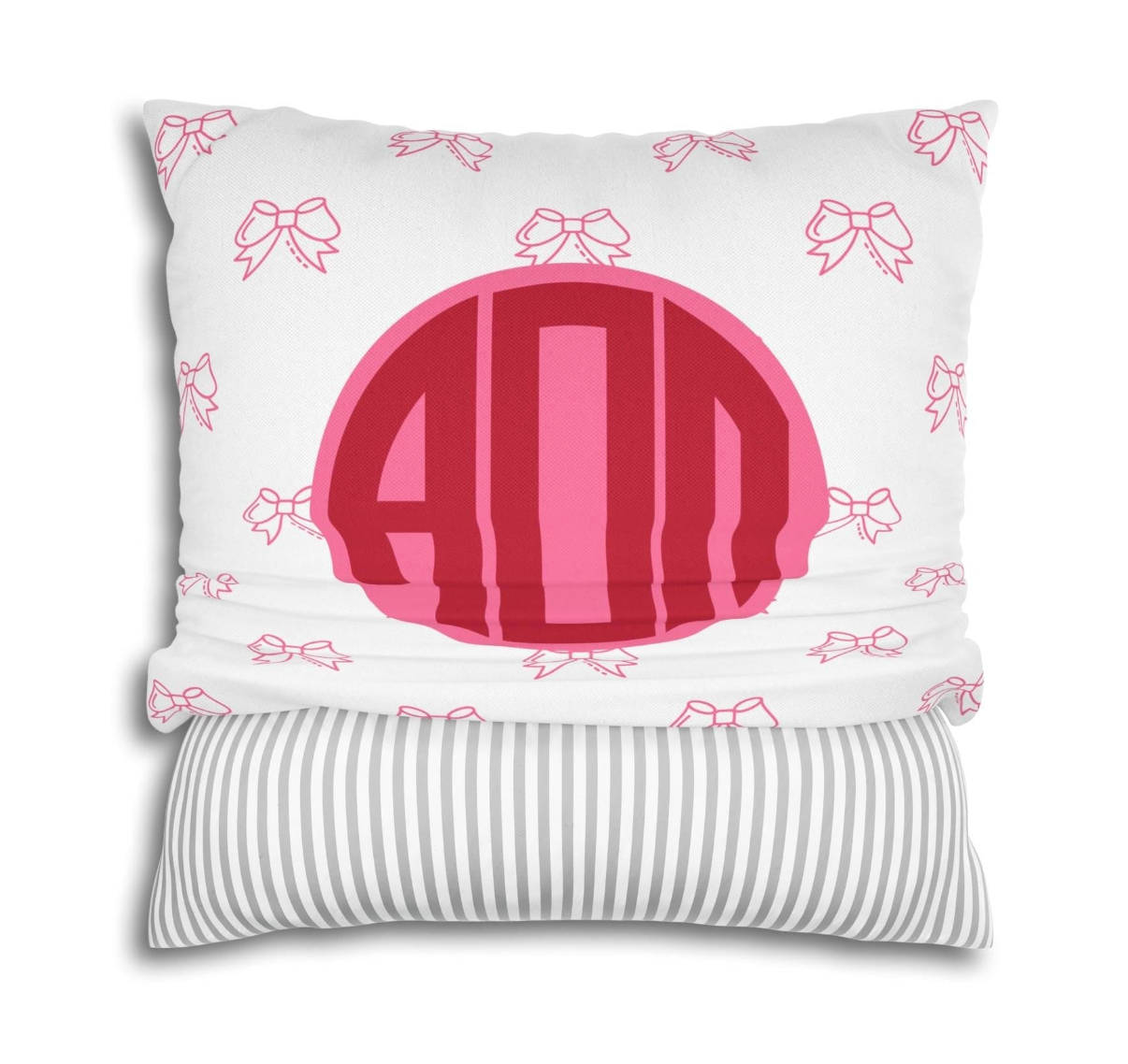 Alpha Omicron Pi Bow Throw Pillow Cover - Ivy Society