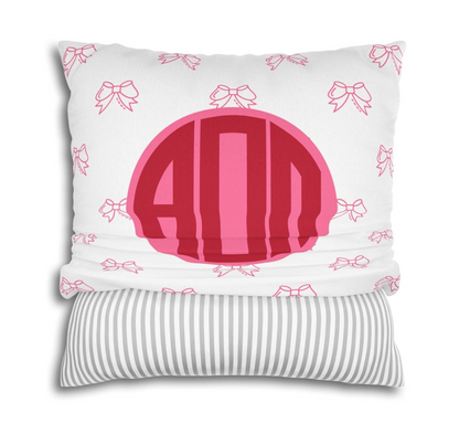 Alpha Omicron Pi Bow Throw Pillow Cover - Ivy Society
