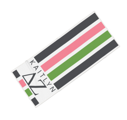 Delta Zeta Personalized Stripe Beach Towel - Ivy Society