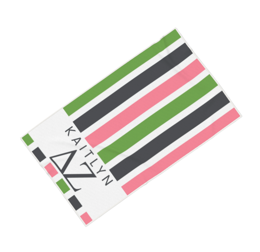 Delta Zeta Personalized Stripe Beach Towel - Ivy Society