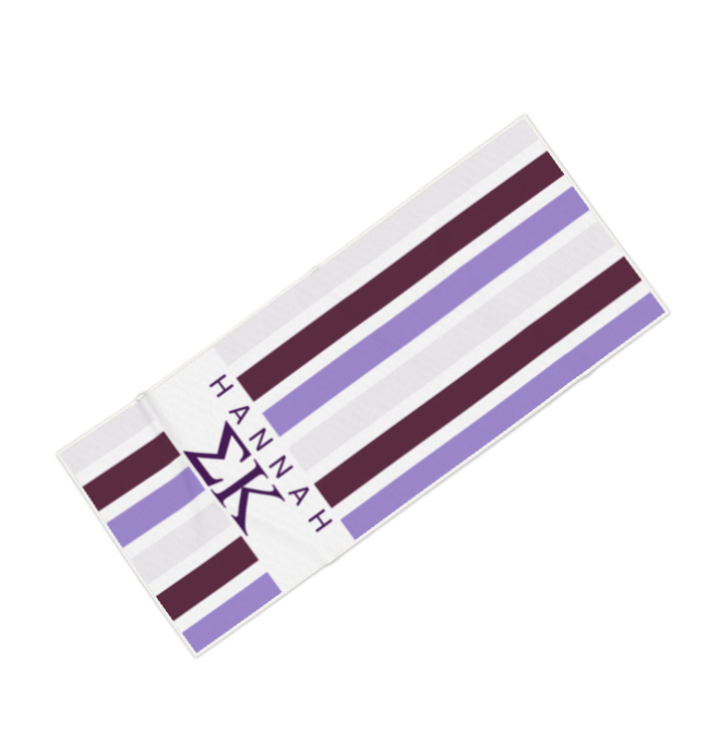Sigma Kappa Personalized Stripe Beach Towel - Ivy Society