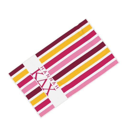 Kappa Delta Chi Personalized Stripe Beach Towel - Ivy Society