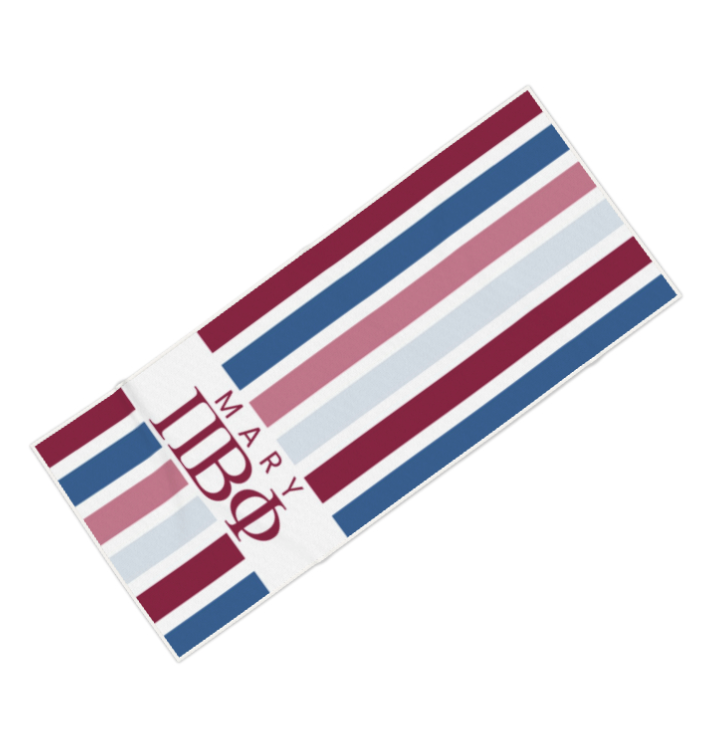 Pi Beta Phi Personalized Stripe Beach Towel - Ivy Society
