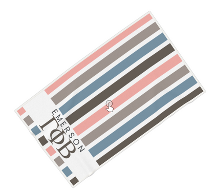 Gamma Phi Beta Personalized Stripe Beach Towel - Ivy Society