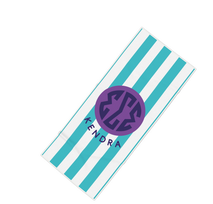 Tri Sigma Personalized Stripe Beach Towel - Ivy Society