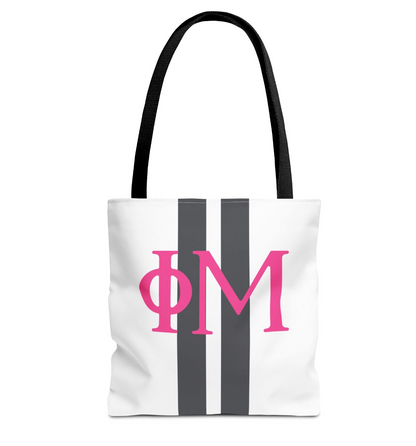 Phi Mu Personalized Stripe Tote Bag - Ivy Society