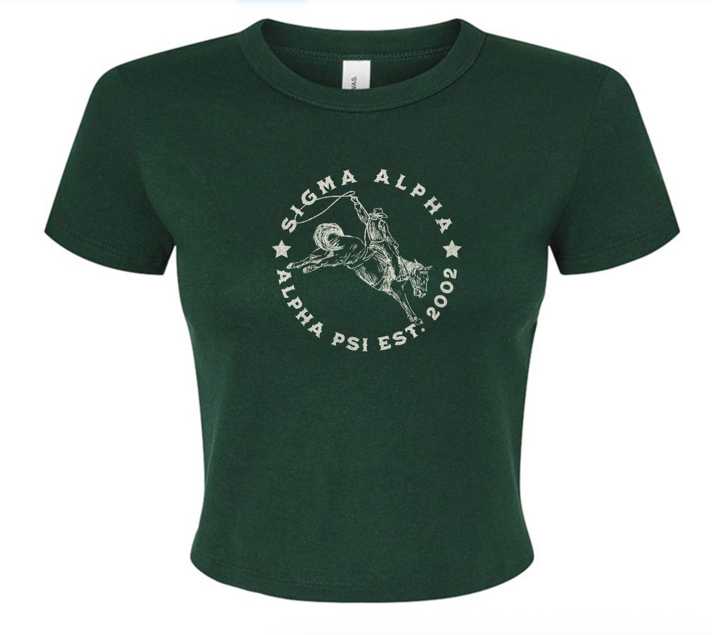 Sigma Alpha Baby Tee-Green - Ivy Society
