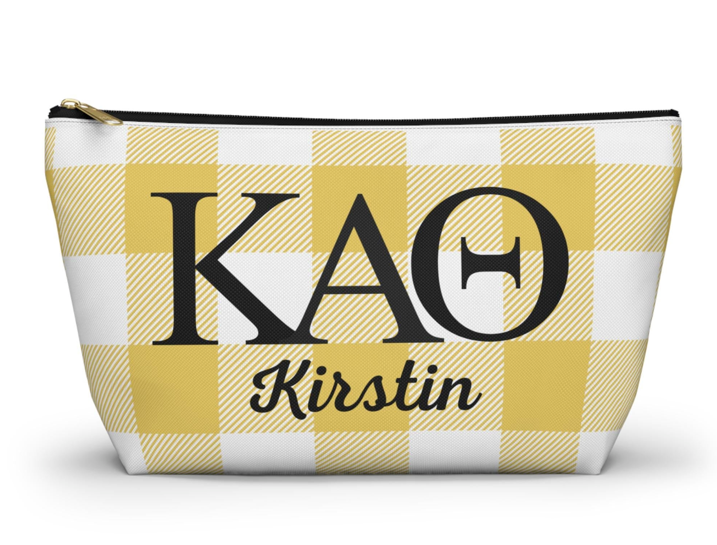 Kappa Alpha Theta Personalized Plaid Makeup Bag - Ivy Society