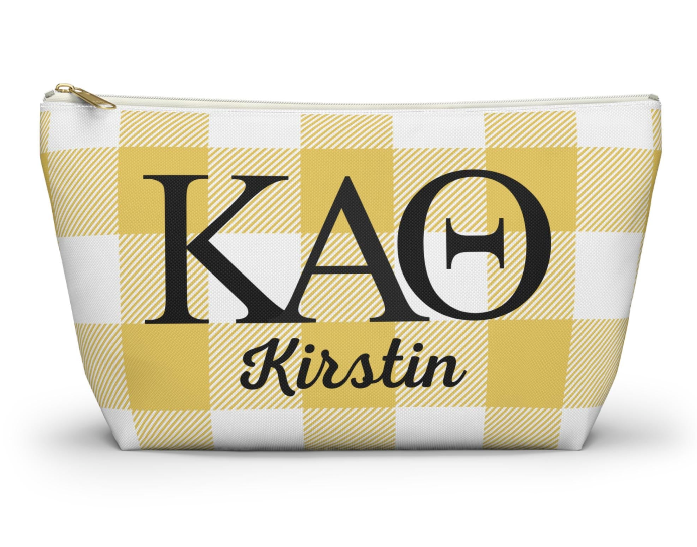 Kappa Alpha Theta Personalized Plaid Makeup Bag - Ivy Society