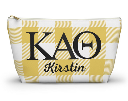 Kappa Alpha Theta Personalized Plaid Makeup Bag - Ivy Society