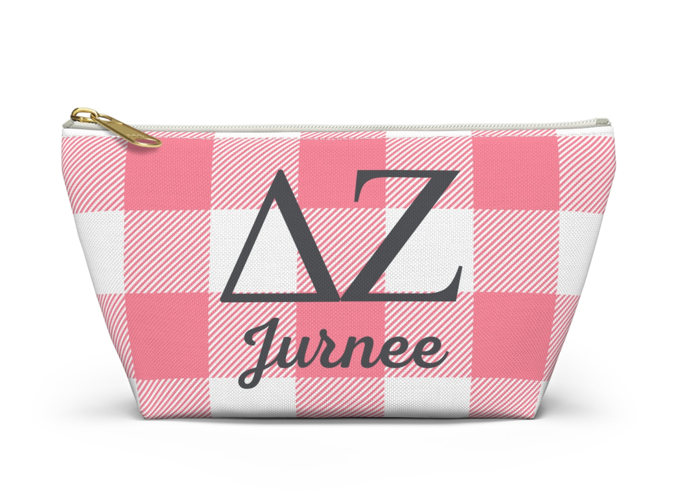 Delta Zeta Personalized Plaid Makeup Bag - Ivy Society