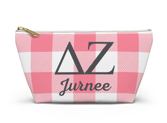 Delta Zeta Personalized Plaid Makeup Bag - Ivy Society
