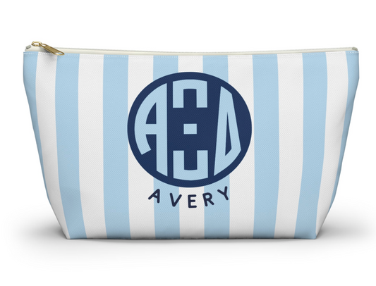 Alpha Xi Delta Personalized Stripe Makeup Bag - Ivy Society