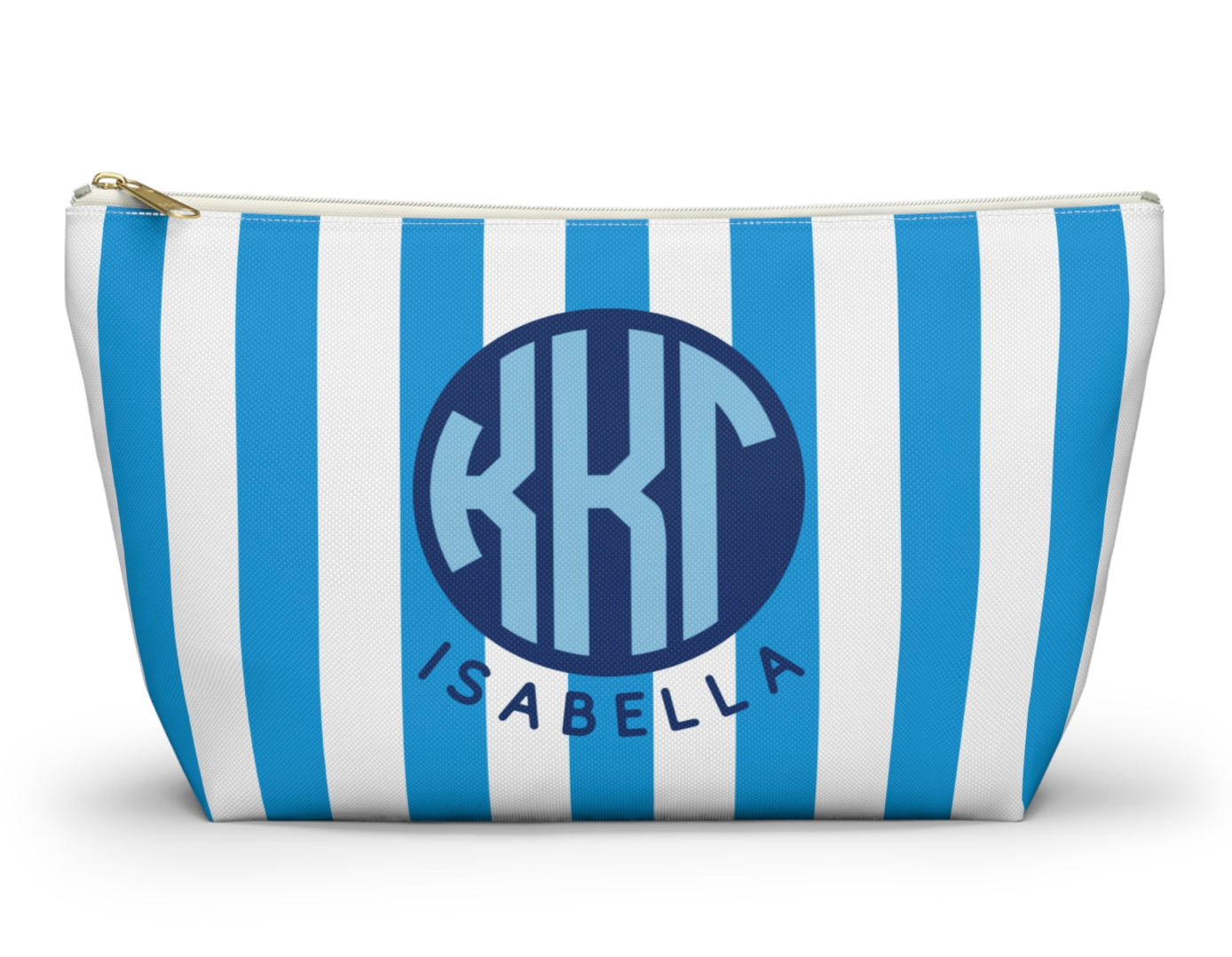 Kappa Kappa Gamma Personalized Stripe Makeup Bag - Ivy Society