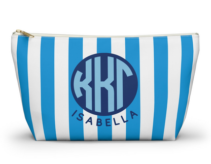Kappa Kappa Gamma Personalized Stripe Makeup Bag - Ivy Society