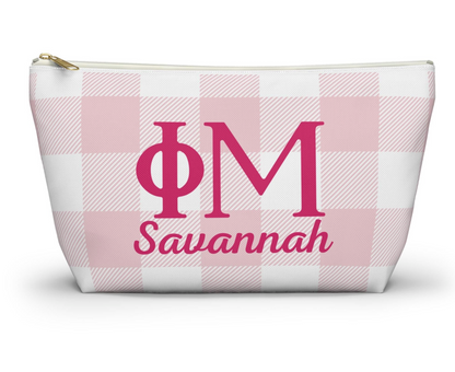 Phi Mu Personalized Plaid Makeup Bag - Ivy Society