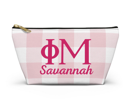 Phi Mu Personalized Plaid Makeup Bag - Ivy Society