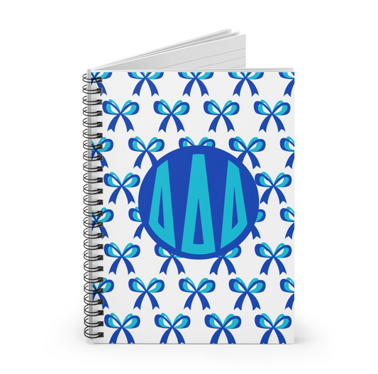 Tri Delta Monogram Bow Notebook - Ivy Society