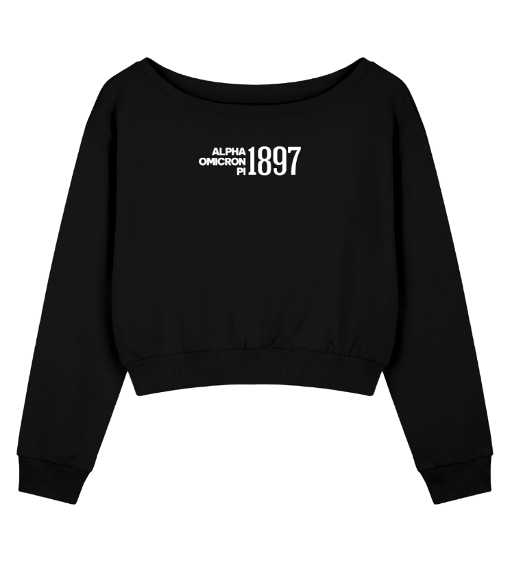 Alpha Omicron Pi 1897 Off the Shoulder Sweatshirt