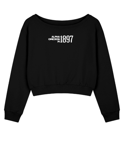 Alpha Omicron Pi 1897 Off the Shoulder Sweatshirt