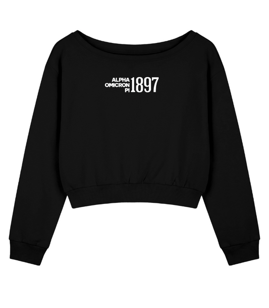 Alpha Omicron Pi 1897 Off the Shoulder Sweatshirt