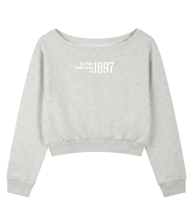Alpha Omicron Pi 1897 Off the Shoulder Sweatshirt