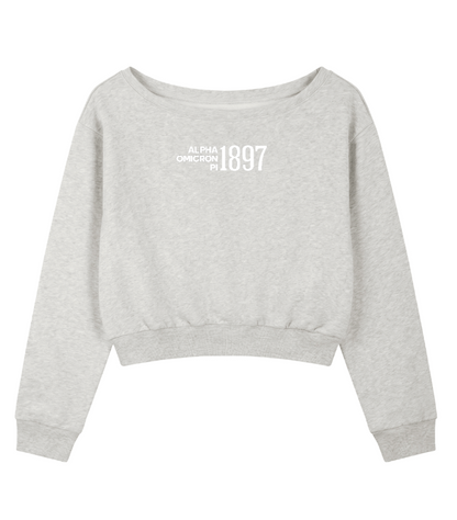 Alpha Omicron Pi 1897 Off the Shoulder Sweatshirt
