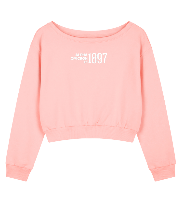 Alpha Omicron Pi 1897 Off the Shoulder Sweatshirt