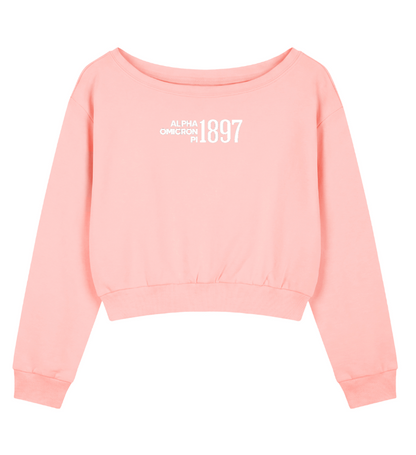 Alpha Omicron Pi 1897 Off the Shoulder Sweatshirt
